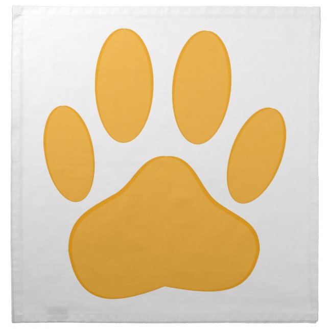 Orange Dog Pawprint Cloth Napkin (Front)