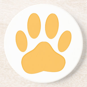 Orange Dog Pawprint Coaster