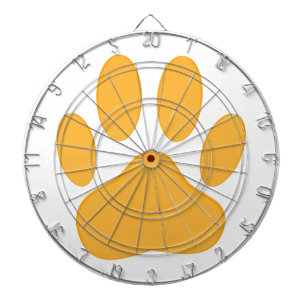 Orange Dog Pawprint Dartboard With Darts