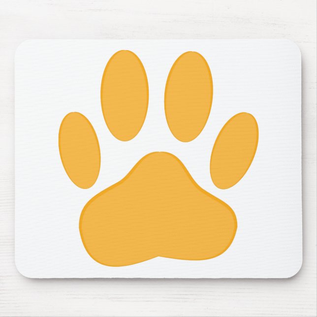 Orange Dog Pawprint Mouse Pad (Front)