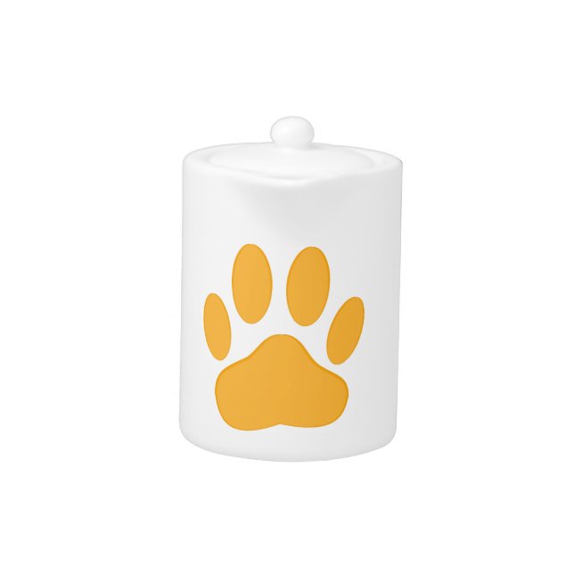 Orange Dog Pawprint Teapot (Front)