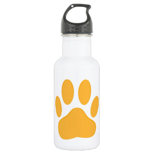 Orange Dog Pawprint Water Bottle