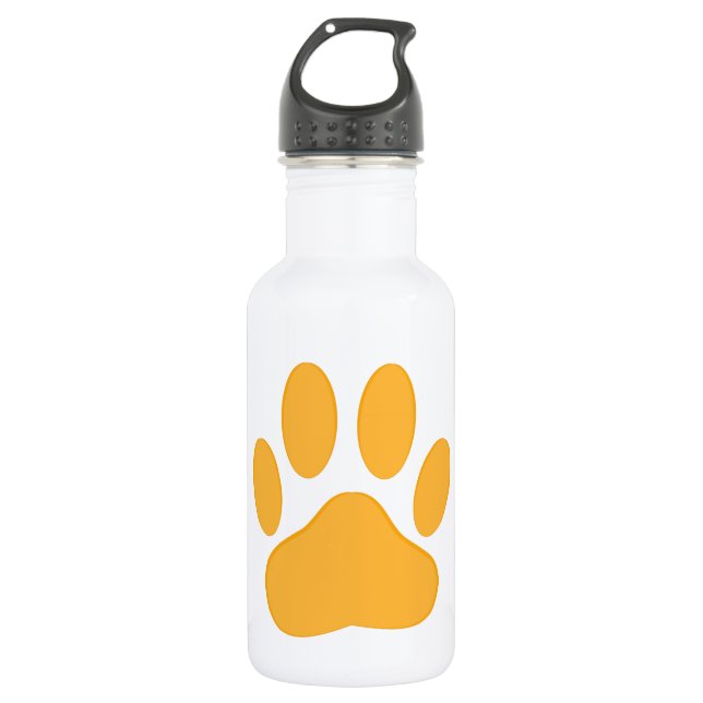 Orange Dog Pawprint Water Bottle (Front)