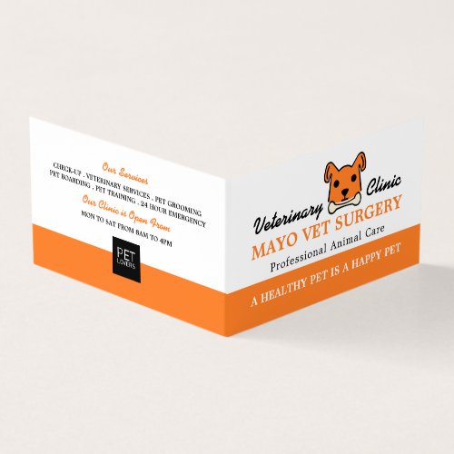 Orange Dog Veterinarian Veterinary Detailed Business Card