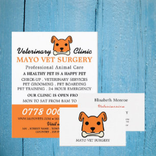 Orange Dog, Veterinarian, Veterinary Service Business Card