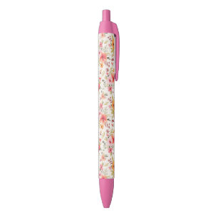 Orange Doodle Garden Flower Pattern Pen