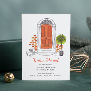 Orange Door Dog We've Moved Moving Announcement