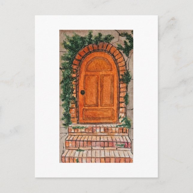 Orange door postcard (Front)