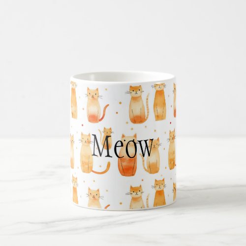 Orange Dots and Cats Medium Gift Bag Coffee Mug