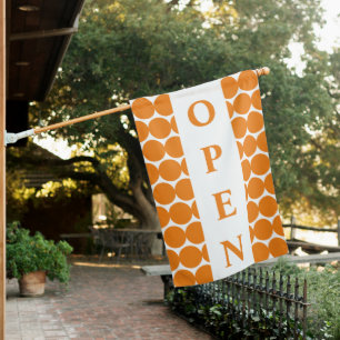 Orange Dots Open Sign Flag