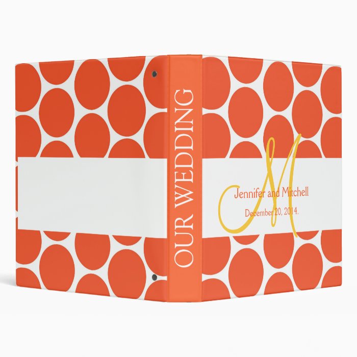 Orange Dots Wedding Planner Binders