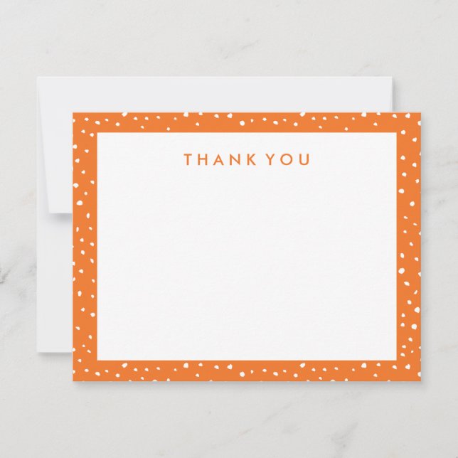 Orange Dotted Thank You Note Cards (Front)