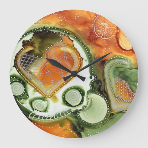 Orange Dotty Acrylic Wall Clock