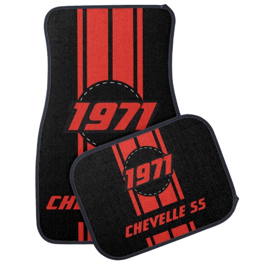 Orange Double Race Stripes Personalize Car Floor Mat