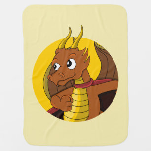 Orange dragon cartoon baby blanket