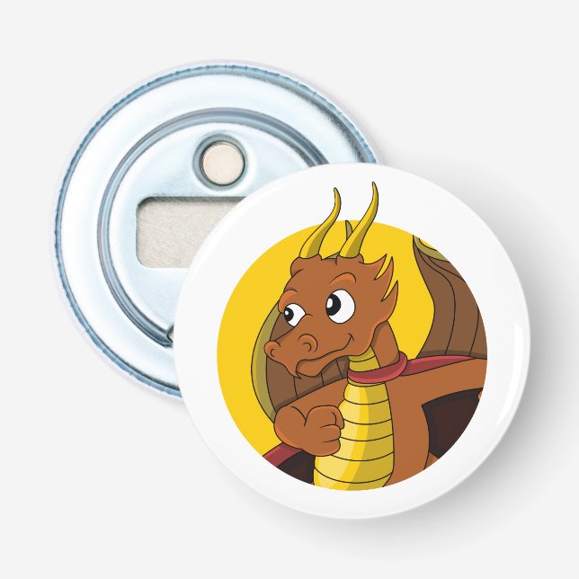 Orange dragon cartoon bottle opener (Front)