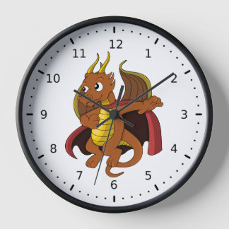 Orange dragon cartoon clock
