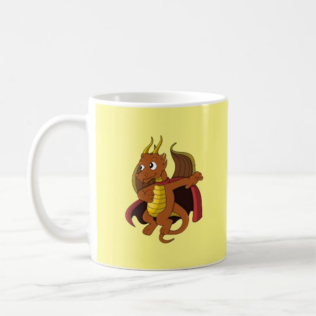 Orange Dragon Cartoon Coffee Mug (Left)