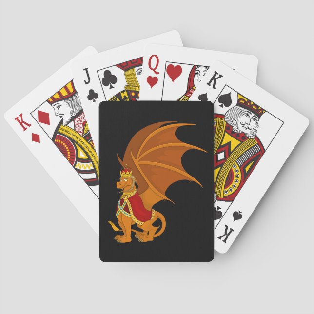 Orange dragon cartoon poker cards (Back)