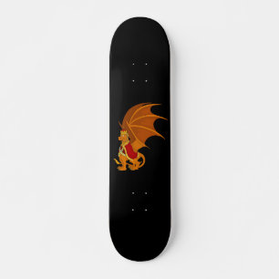 Orange dragon cartoon skateboard