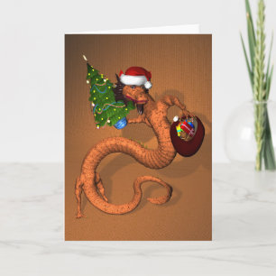 Orange Dragon Holiday Card