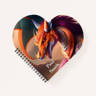 Orange Dragon, imaginative digital art Notebook