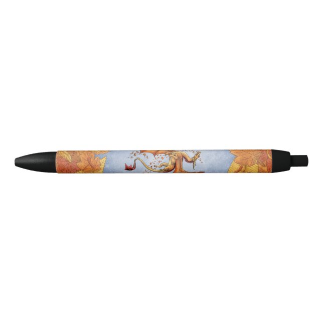 Orange Dragon of Autumn Fantasy Art Pen (Front)