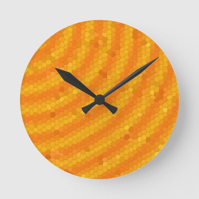 Orange Dragon Scales Round Clock (Front)