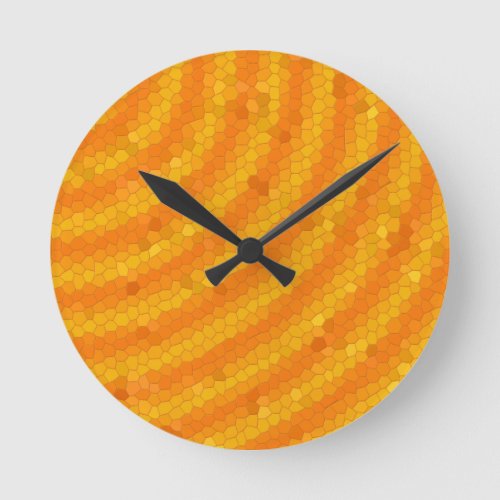 Orange Dragon Scales Round Clock