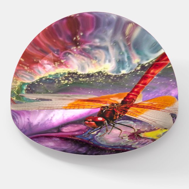 Orange Dragonfly Paperweight (Angled)