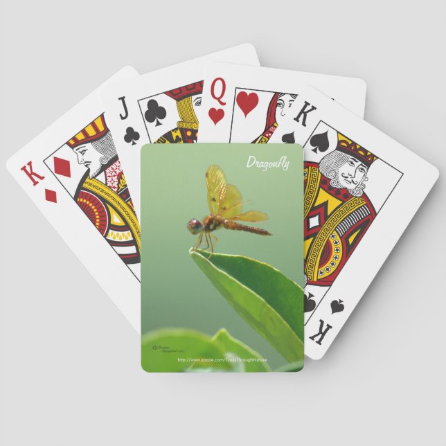 Orange dragonfly Playing Cards (Back)