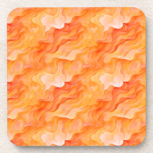 Orange Dream Waves  Beverage Coaster (Front)