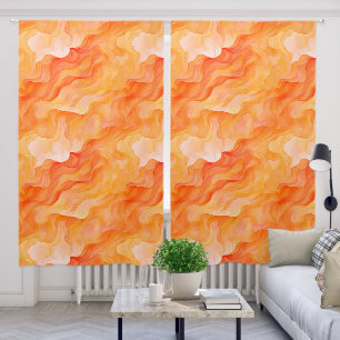 Orange Dream Waves Blackout Curtains