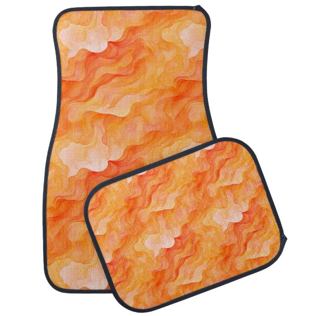 Orange Dream Waves  Car Floor Mat (Set)