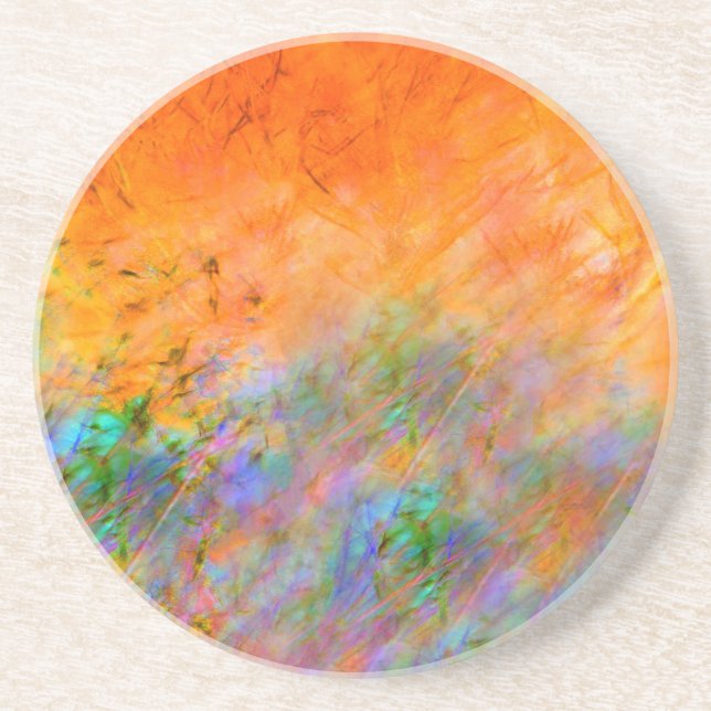 Orange Dreamscape Drink Coaster (Front)