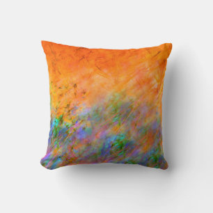 Orange Dreamscape Throw Pillow