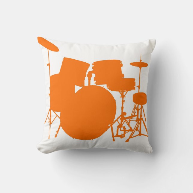 Orange drums throw pillow (Front)