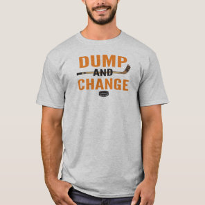 Orange Dump and Change Hockey T-Shirt