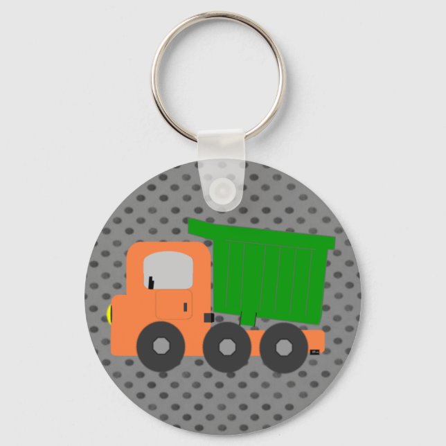 Orange Dump Truck Keychain (Front)
