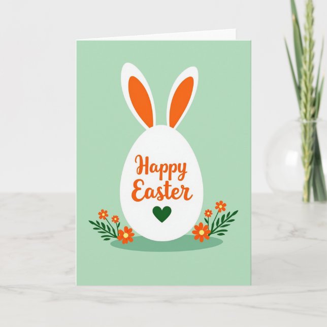 Orange Ears Easter Card (Front)
