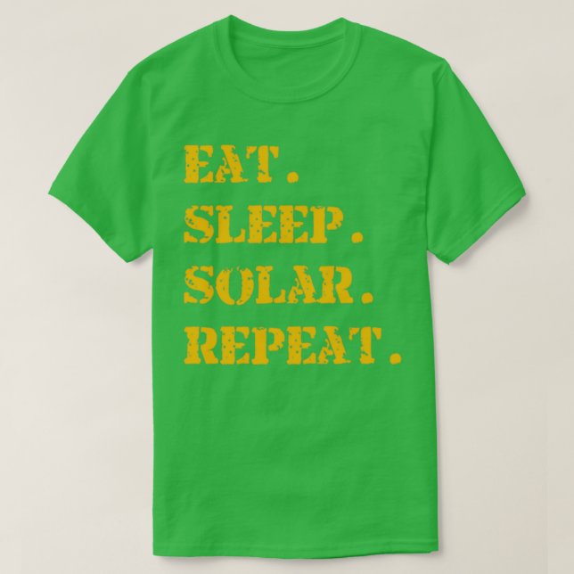 Orange Eat Sleep Solar Repeat 2 T-Shirt (Design Front)