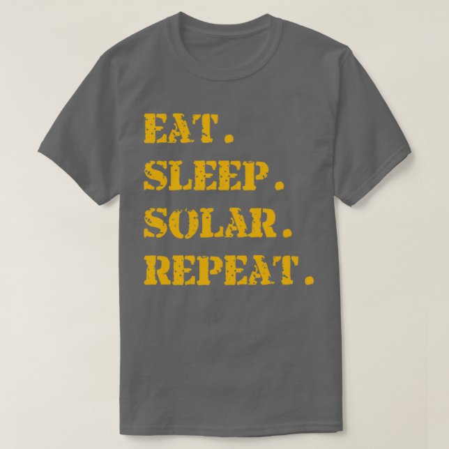 Orange Eat Sleep Solar Repeat T-Shirt (Design Front)