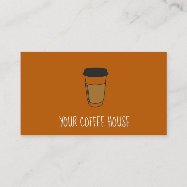 Orange Editable Coffee Stamp loyalty card (Front)