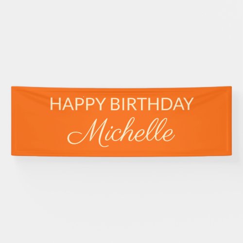 Orange Editable Color Happy Birthday Name Banner