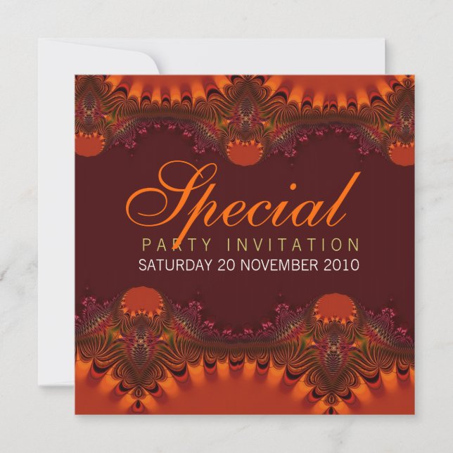 Orange Elegance Special Invitations (Front)