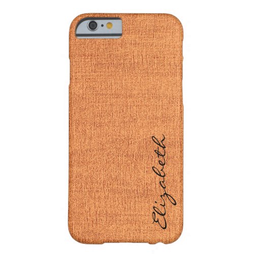 Orange Elegant Canvas Look Barely There iPhone 6 Case