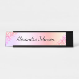 Orange Elegant Modern Professional Office Desk Name Plate | Zazzle