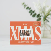 Orange elegant Personalized Christmas Greeting