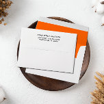 ORANGE Elegant return address family name Envelope<br><div class="desc">Elegant colored envelope features your names and return address on the back flap, and solid orange color on the inside. Your name and address are elegantly displayed in a modern sans-serif font, very easy to customize. Perfect for any kind of correspondence, from holiday to business, wedding, baptism and graduation too....</div>