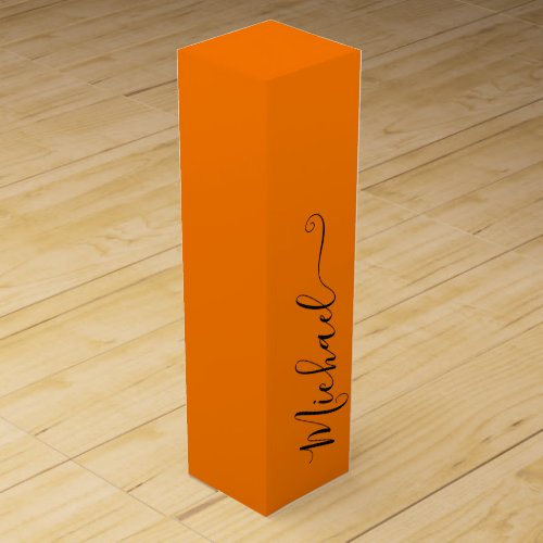 Orange Elegant Typography Wine Box